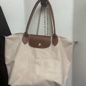 Elegant Cream and Brown Tote Bag